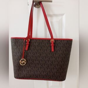 Michael Kors Tote with Red Accents